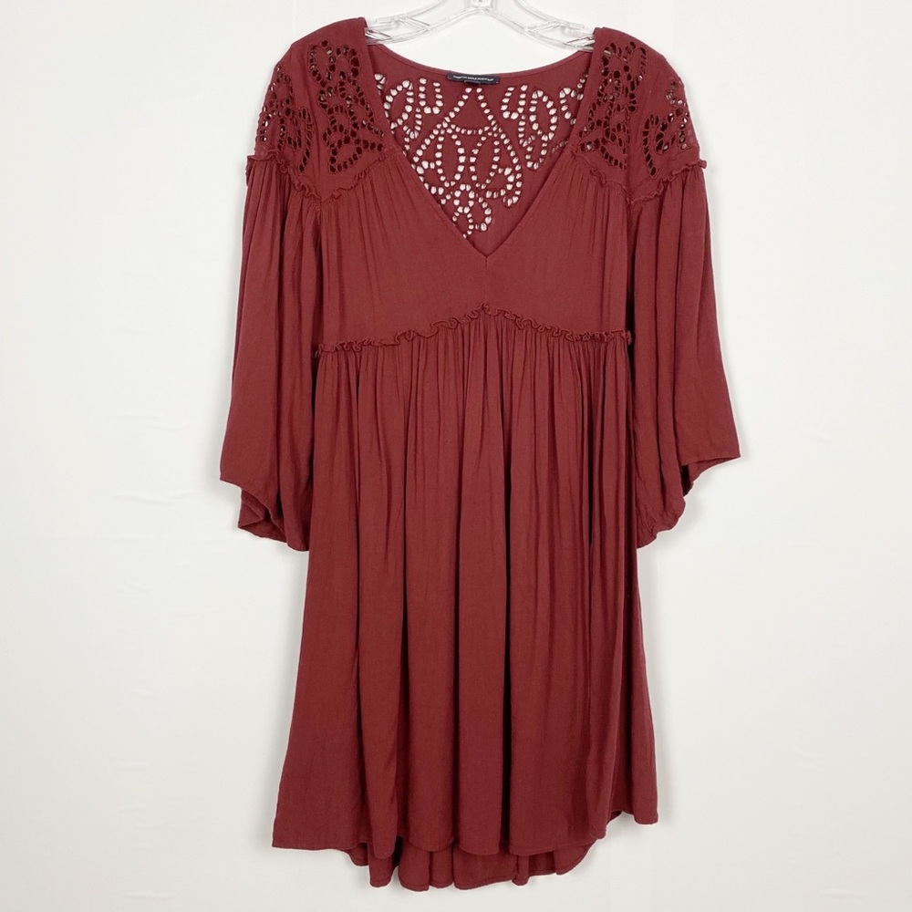 American eagle burgundy flow dress